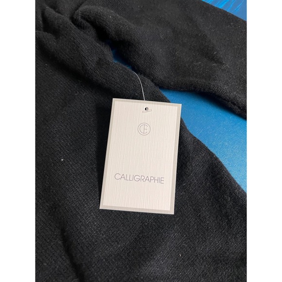 ❄️Calligraphie Womens Tinsel Tini Martini Graphic Holiday Sweater Black Medium - Picture 5 of 12